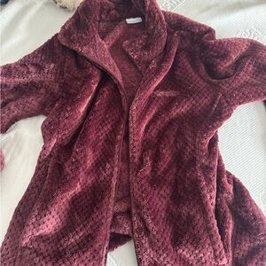 Columbia Maroon Textured Fleece Jacket